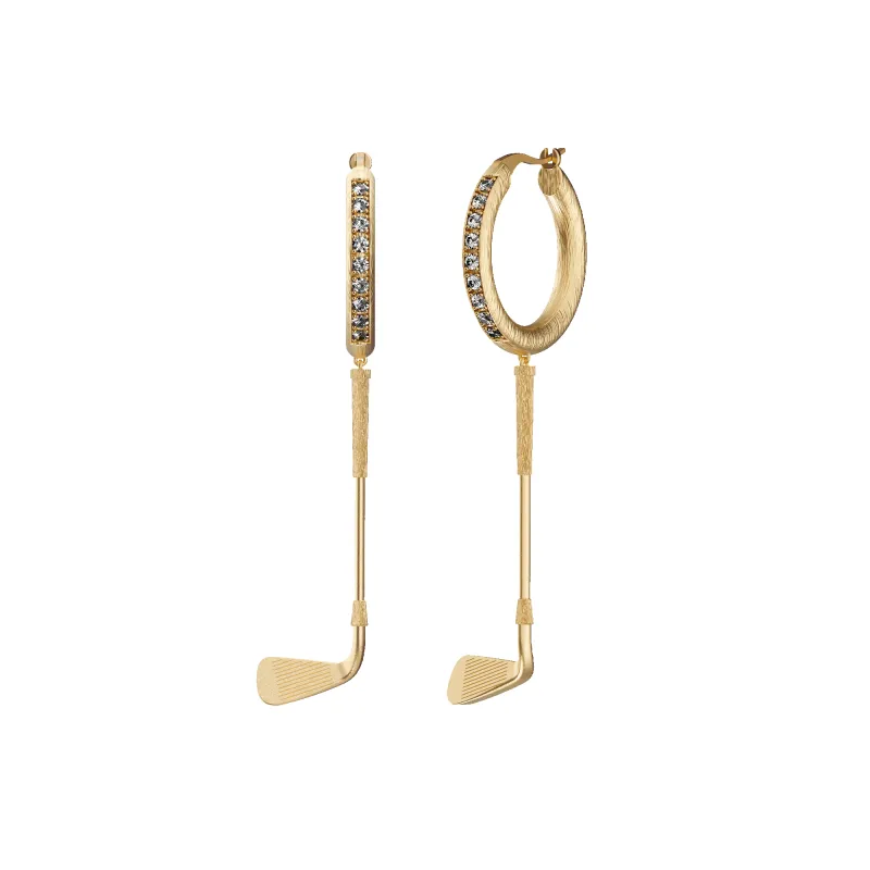 'The Golf' Club Hoop Earring, White Diamond sold by Pascal Design Official