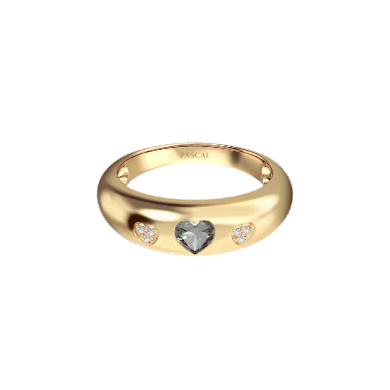 Guardian Heart Gemstone Diamond Promise Ring sold by Pascal Design Official