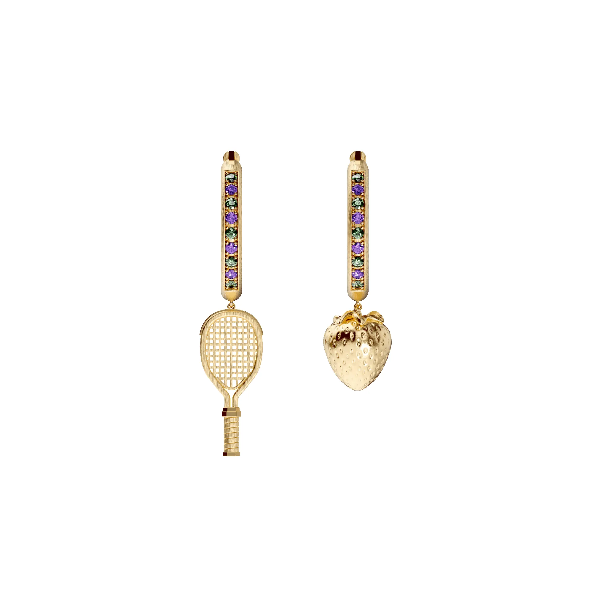 'The Tennis' Hoop Earrings, Green Diamond sold by Pascal Design Official