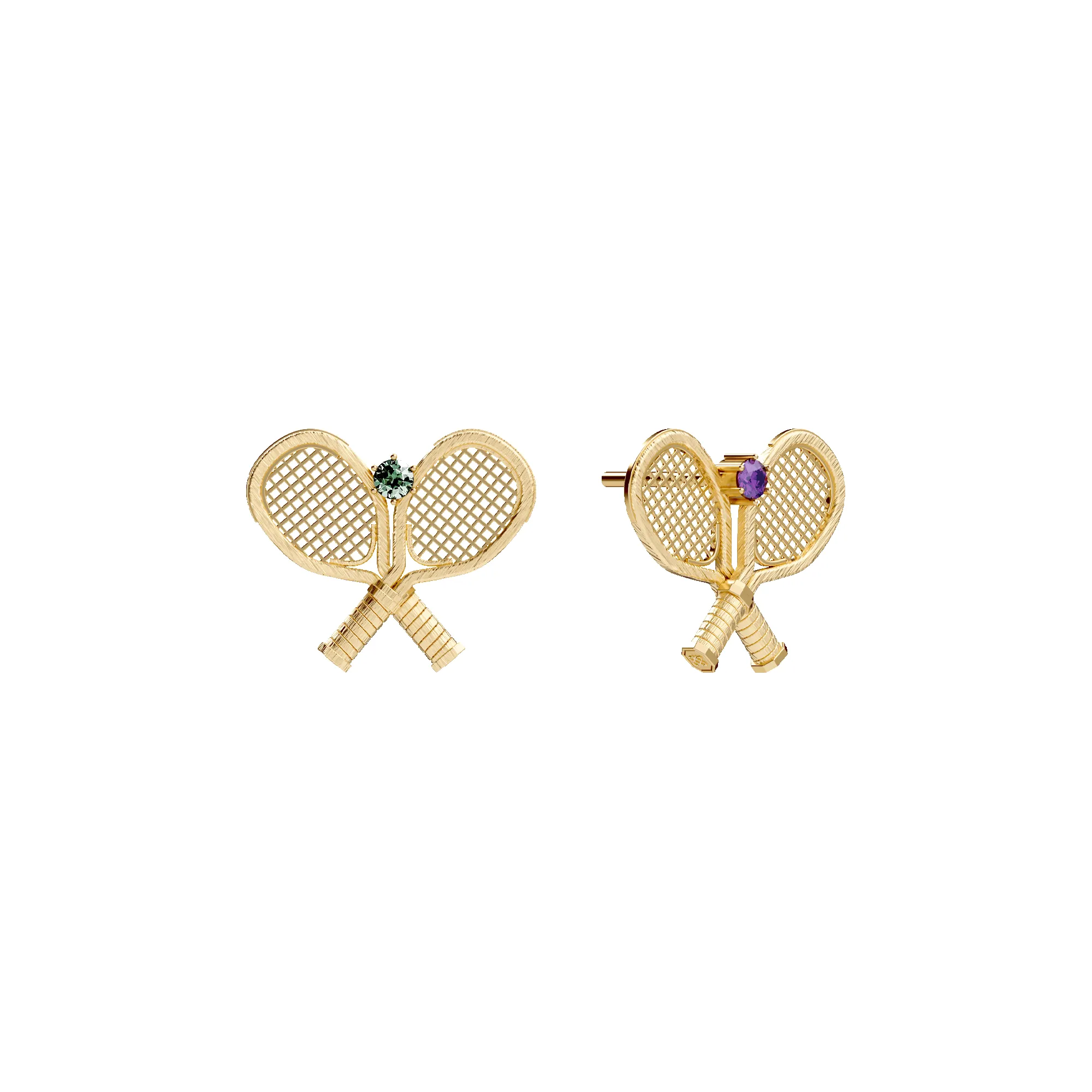 'The Tennis' Stud Earrings, Green Diamond sold by Pascal Design Official