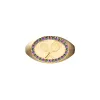 'The Tennis' Signet Ring, Green Diamond sold by Pascal Design Official