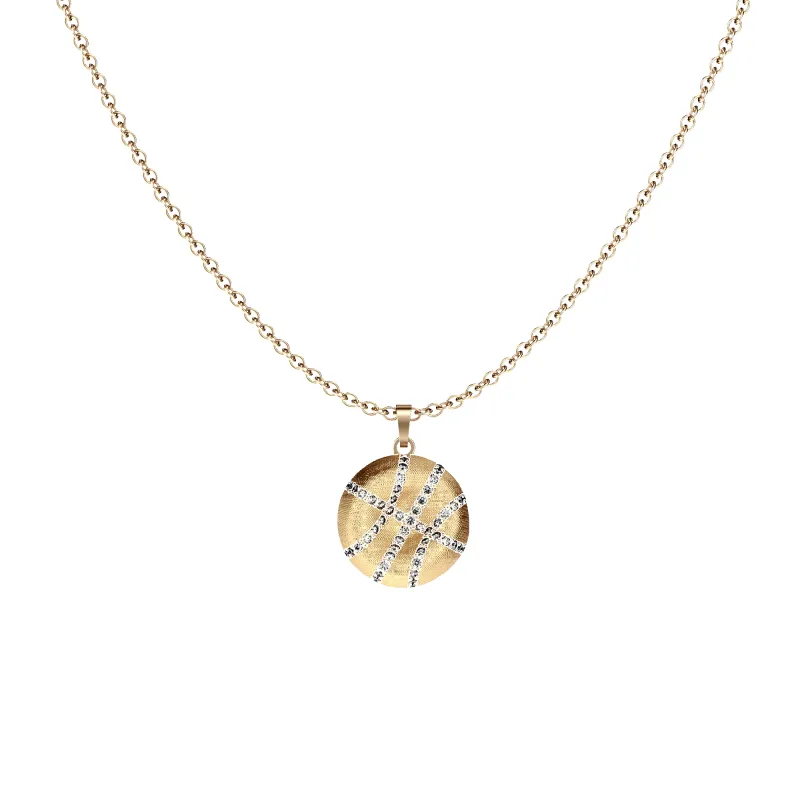 'The Basketball' Crooked Ball Pendant, White Diamond Pavé sold by Pascal Design Official
