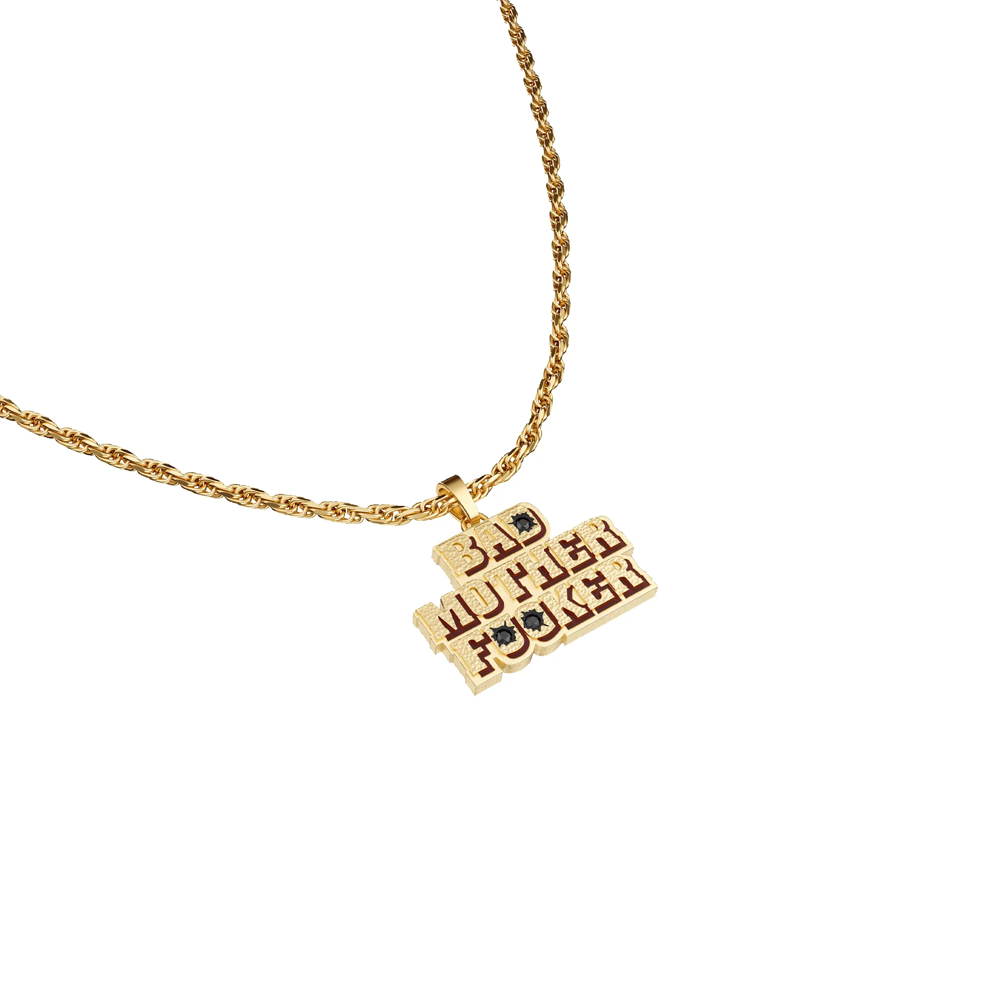 'The Fiction' BAD MOTHER FXXKER Necklace, Black Diamond sold by Pascal Design Official product image thumbnail 2