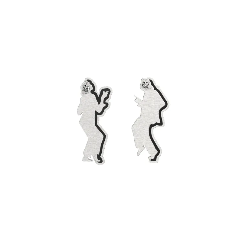 'The Fiction' Silhouette Earing, White Diamond sold by Pascal Design Official