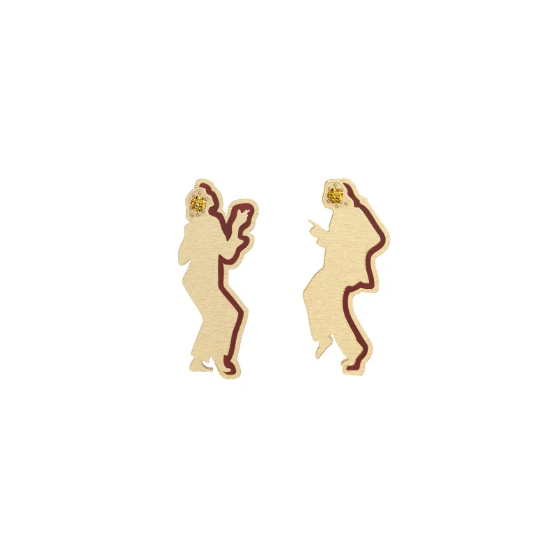 'The Fiction' Silhouette Earing, Yellow Diamond sold by Pascal Design Official