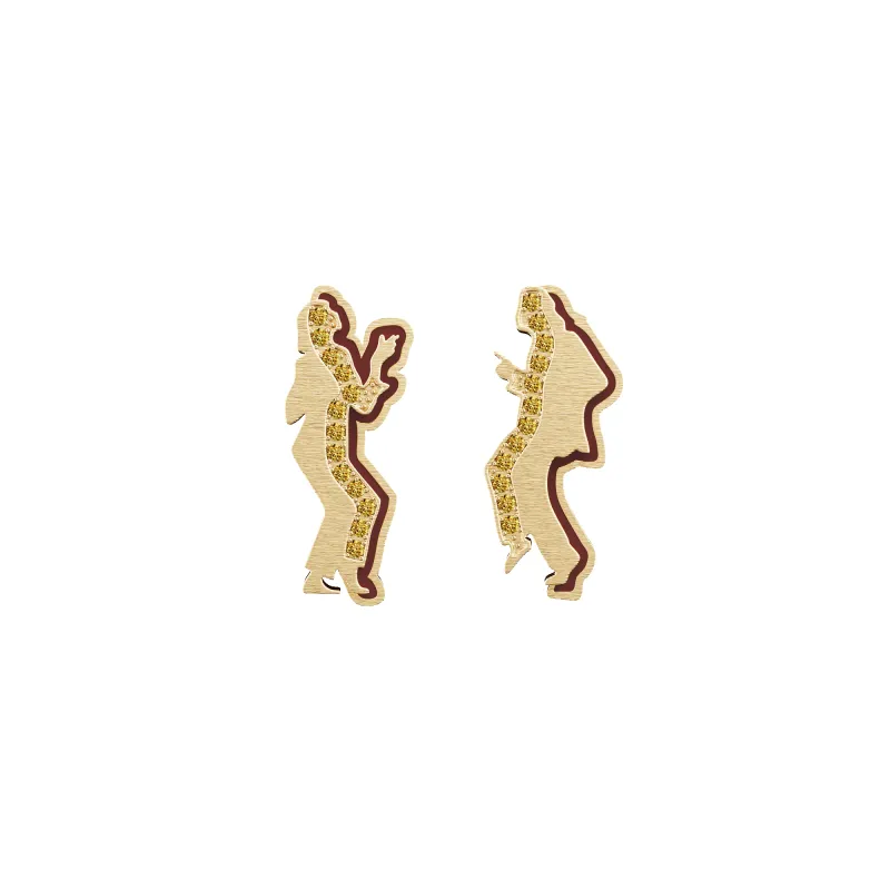 'The Fiction' Silhouette Earing, Yellow Diamond Pavé sold by Pascal Design Official