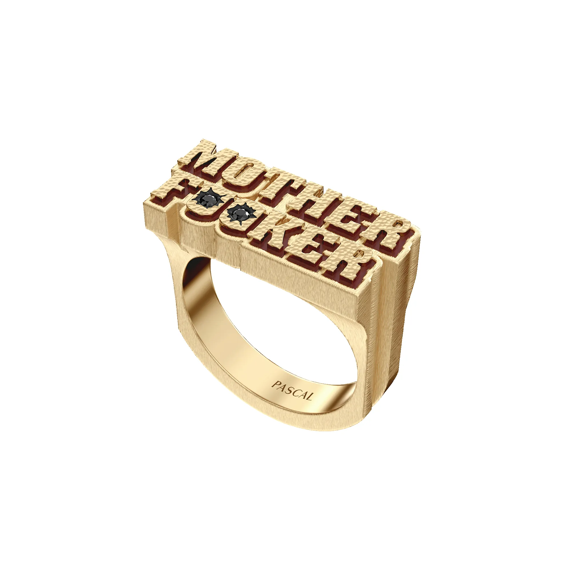 'The Fiction' MOTHER FXXKER Band Ring, Black Diamond sold by Pascal Design Official product image thumbnail 2