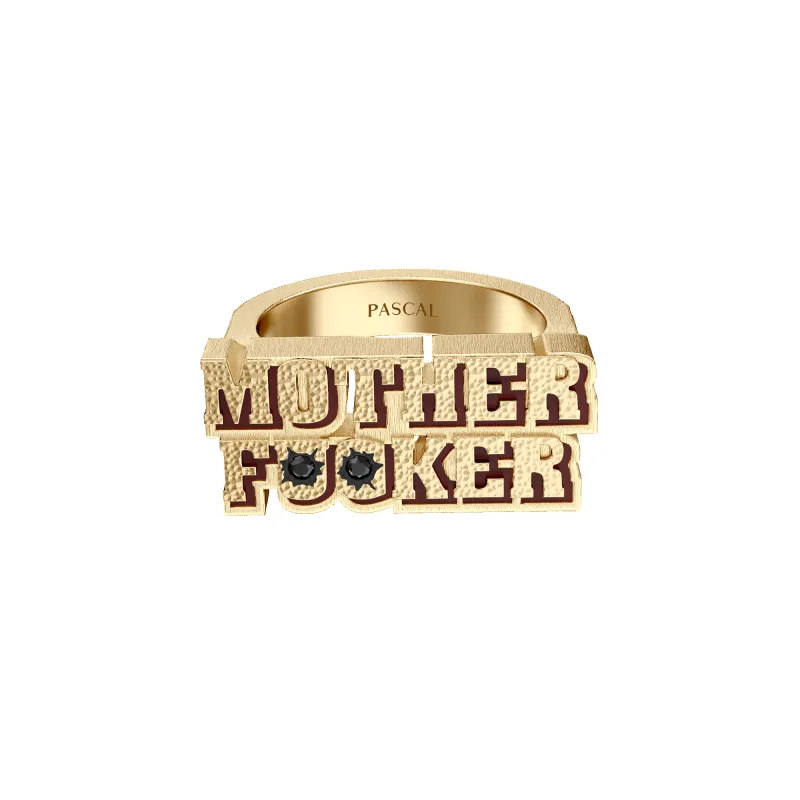 'The Fiction' MOTHER FXXKER Band Ring, Black Diamond made by Pascal Design Official