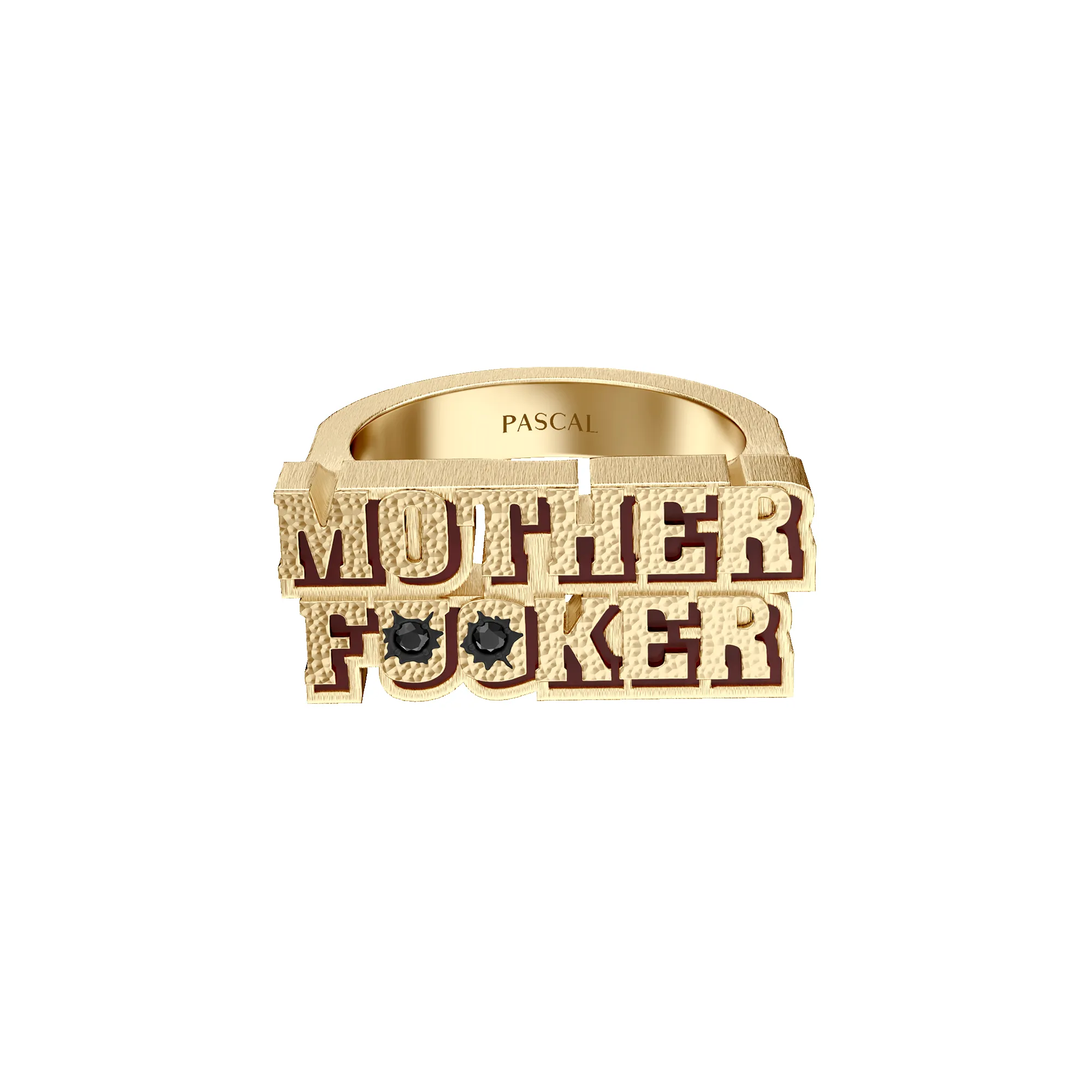 'The Fiction' MOTHER FXXKER Band Ring, Black Diamond sold by Pascal Design Official