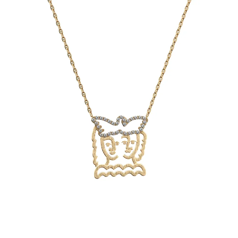 'Paloma' Love Diamond Necklace, White Diamond sold by Pascal Design Official