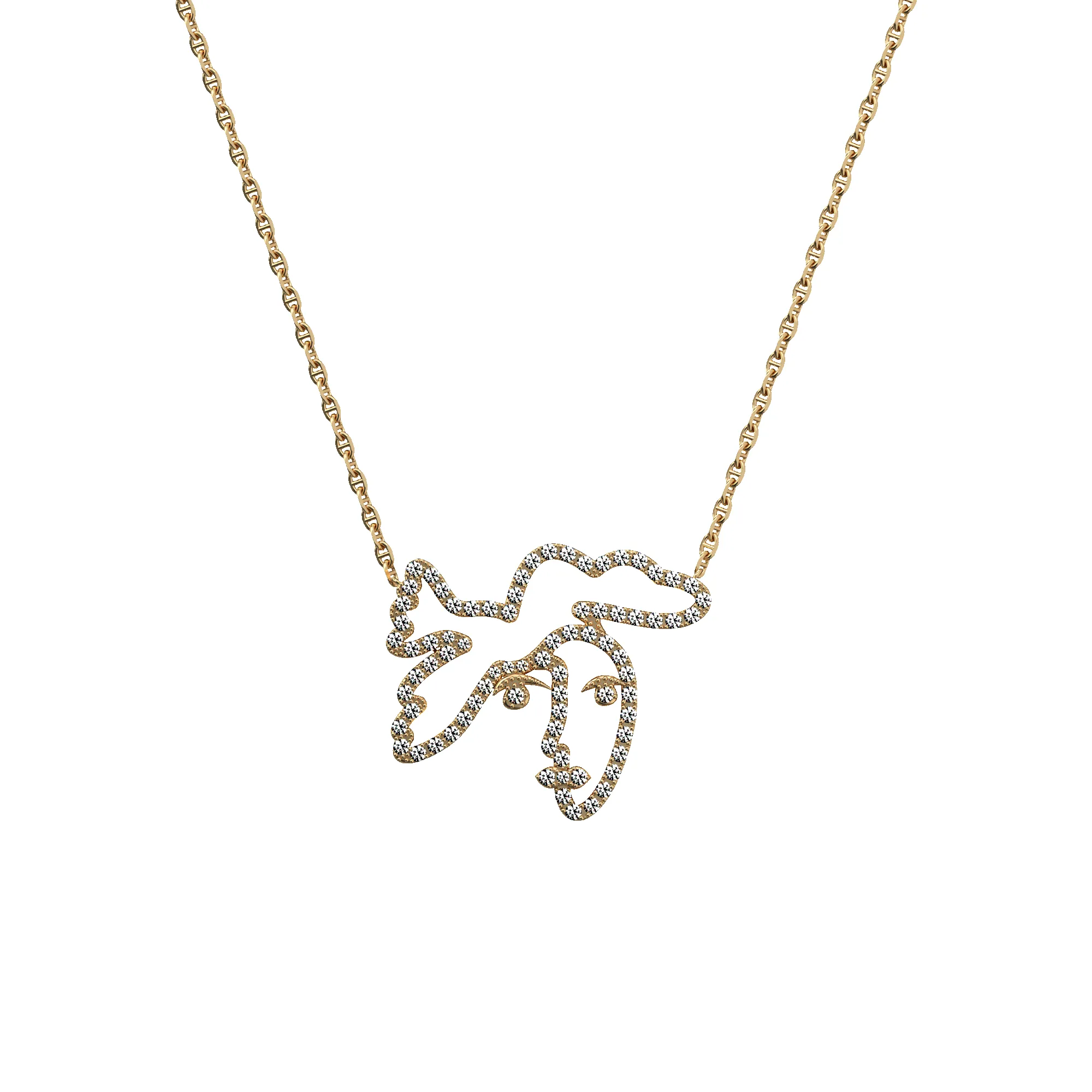 'Paloma' Peace Diamond Necklace, White Diamond Pavé sold by Pascal Design Official product image thumbnail 5