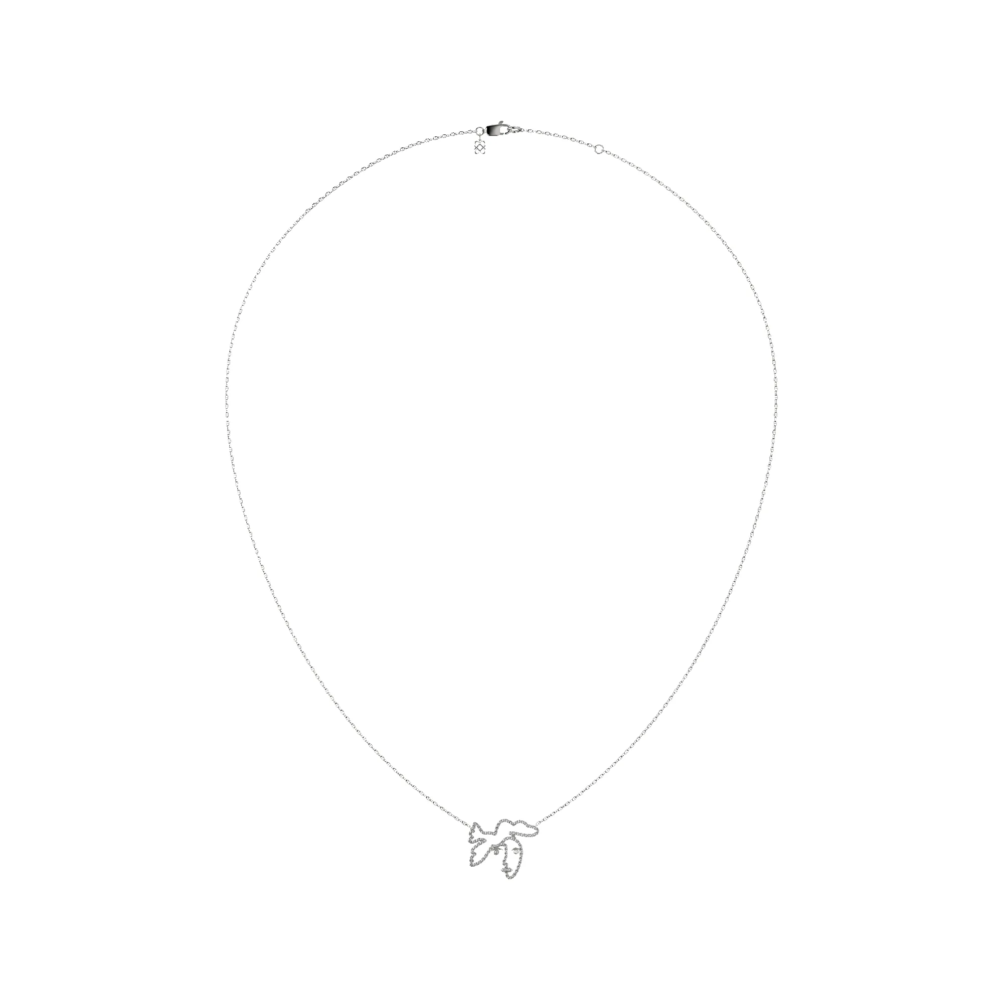 'Paloma' Peace Diamond Necklace, White Diamond Pavé sold by Pascal Design Official product image thumbnail 3
