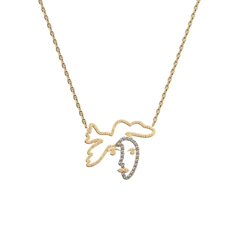 'Paloma' Peace Diamond Necklace, White Diamond sold by Pascal Design Official