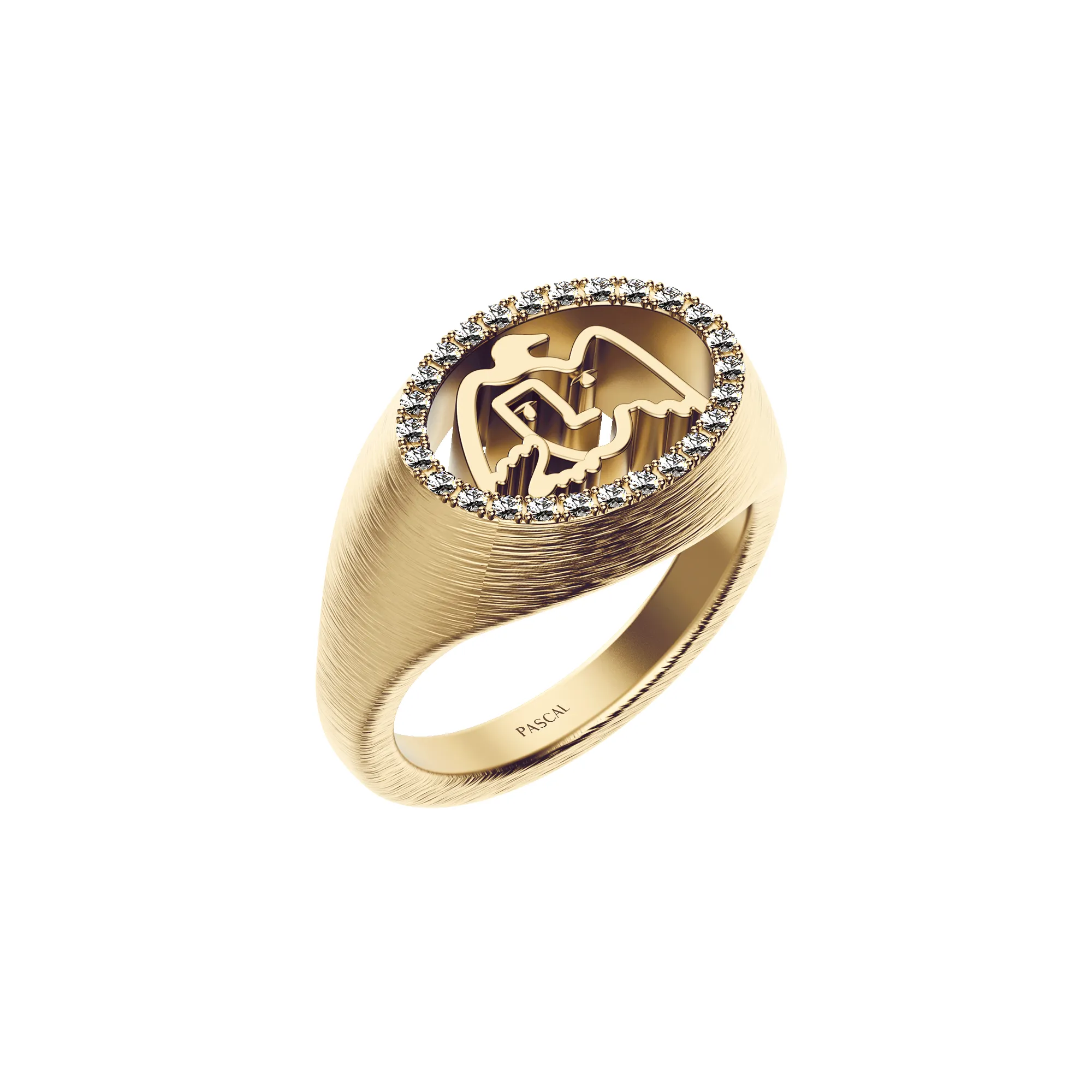 'Paloma' Freedom Diamond Signet Ring, White Diamond sold by Pascal Design Official product image thumbnail 2