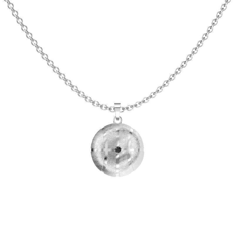 'The Basketball' Leaking Ball Pendant, Black Diamond sold by Pascal Design Official