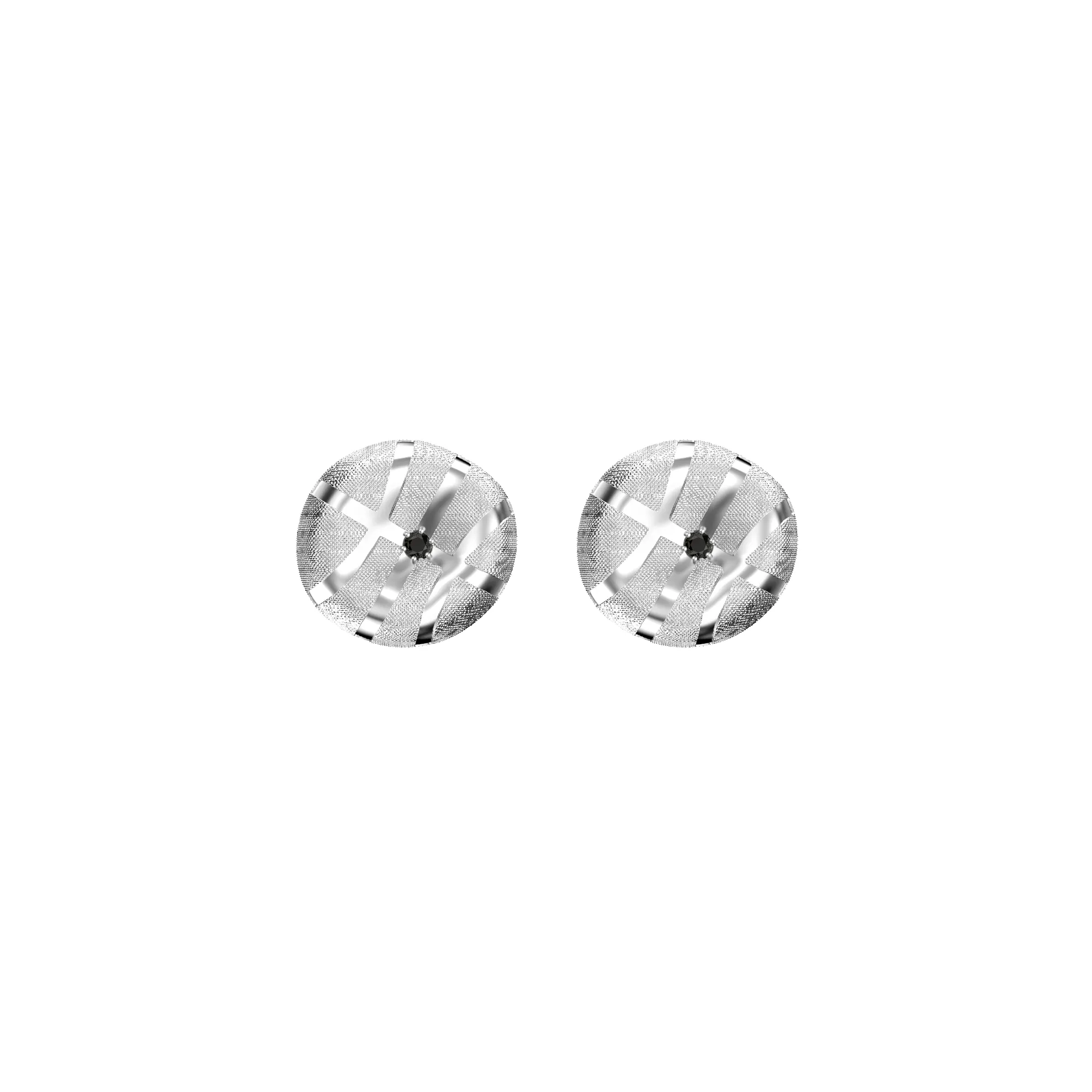 'The Basketball' Crooked Ball Earrings, Black Diamond sold by Pascal Design Official product image thumbnail 2