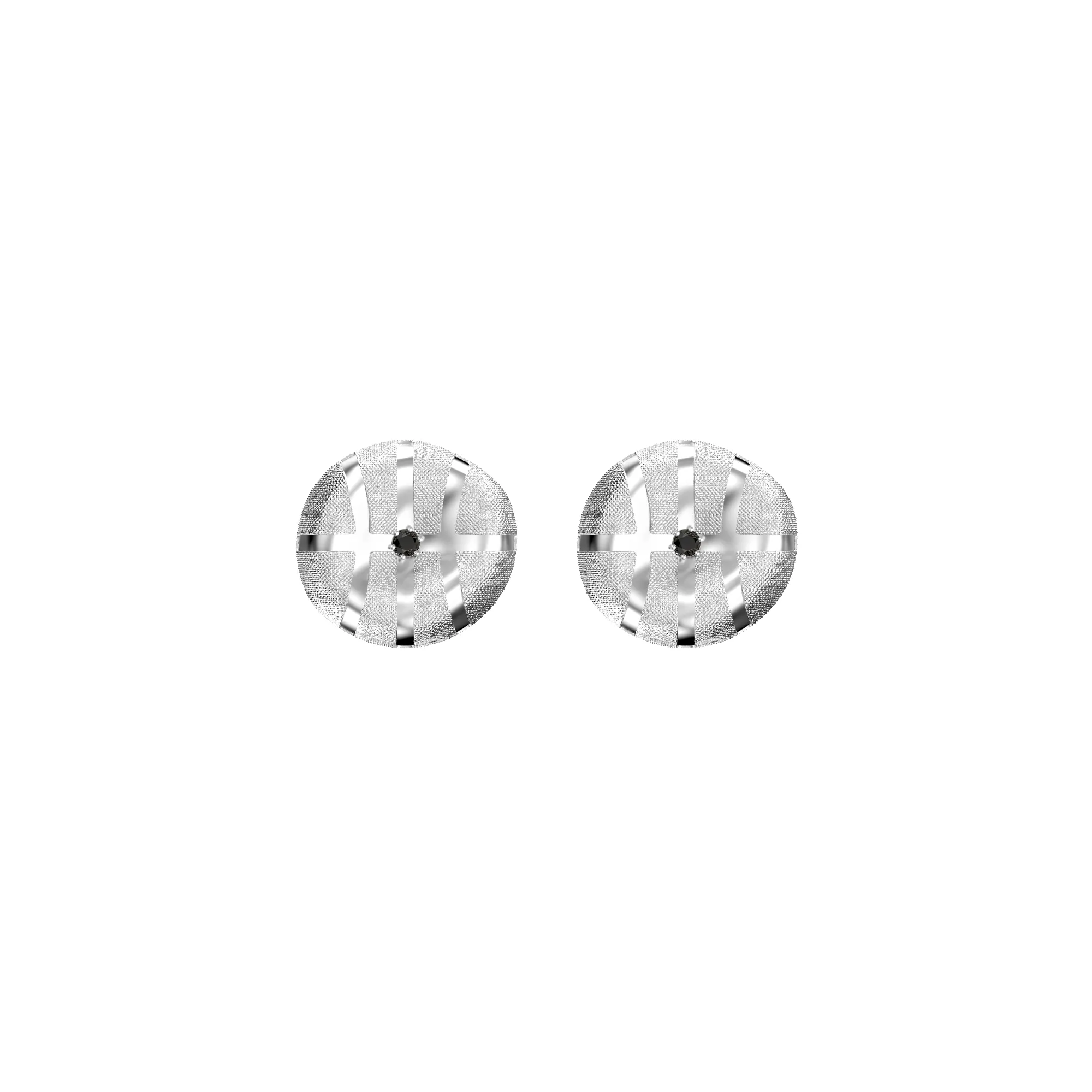 'The Basketball' Leaking Ball Earrings, Black Diamond sold by Pascal Design Official product image thumbnail 2