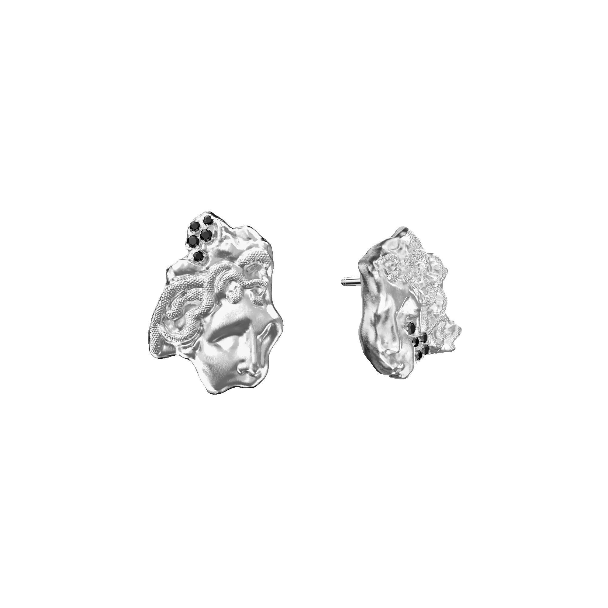 'Olympus' Medusa Statue Earrings, Black Diamond sold by Pascal Design Official product image thumbnail 2