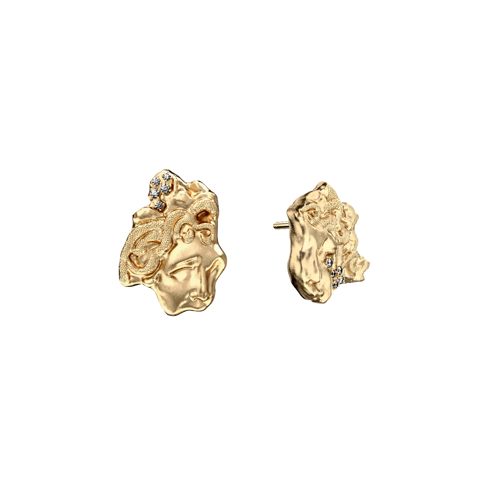 'Olympus' Medusa Statue Earrings, White Diamond sold by Pascal Design Official product image thumbnail 2