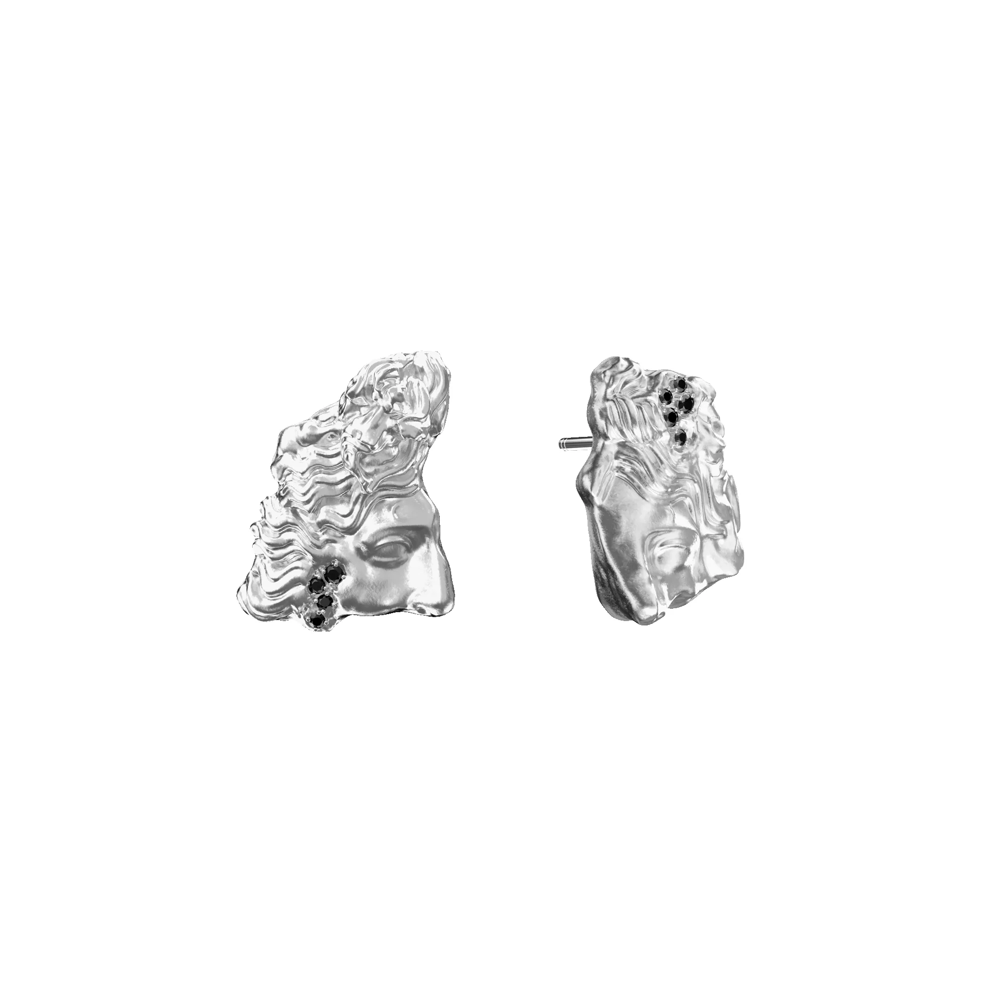 'Olympus' Apollo Statue Earrings, Black Diamond sold by Pascal Design Official product image thumbnail 2