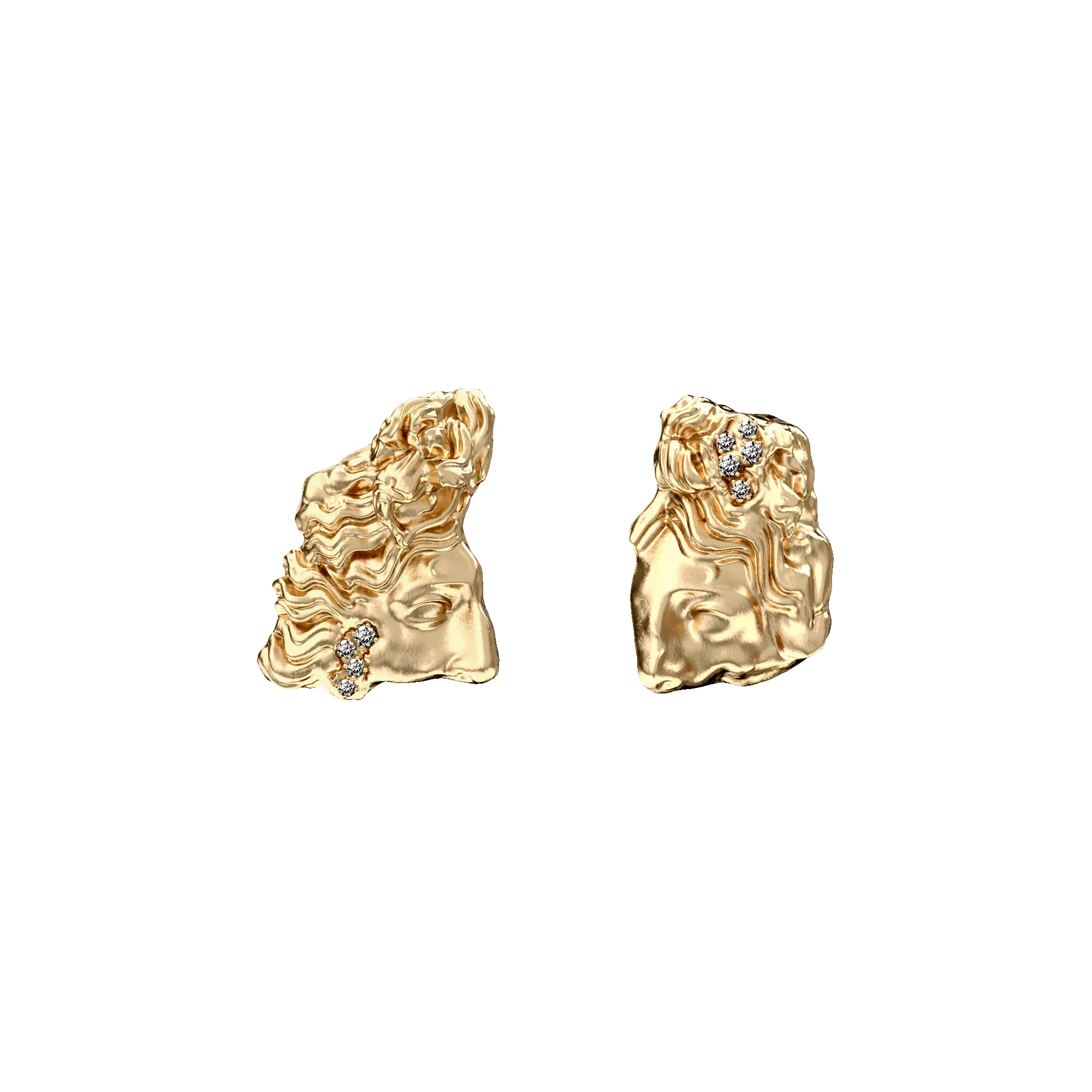 'Olympus' Apollo Statue Earrings, White Diamond sold by Pascal Design Official