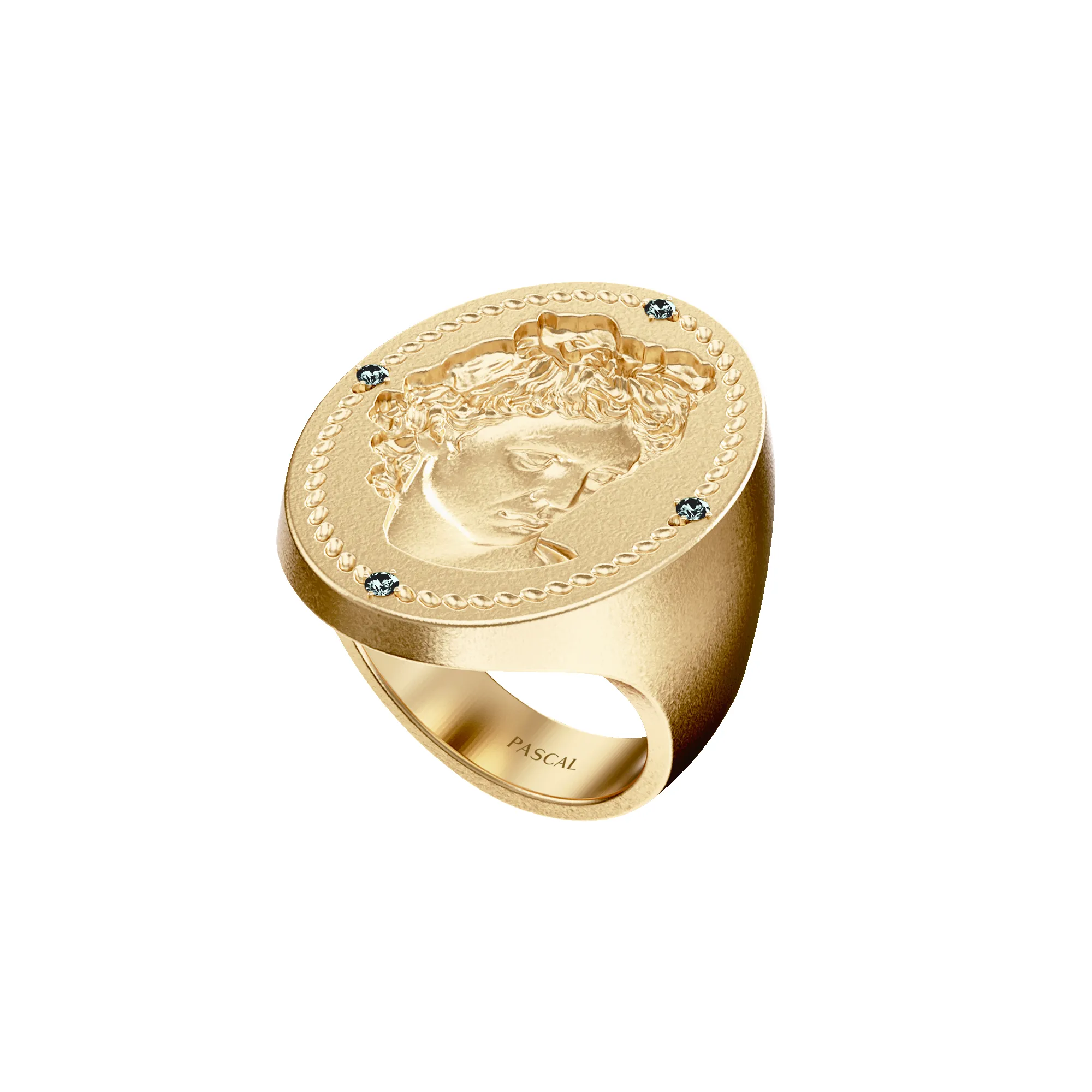 'Olympus' Apollo Signet Ring, Green Diamond sold by Pascal Design Official product image thumbnail 2