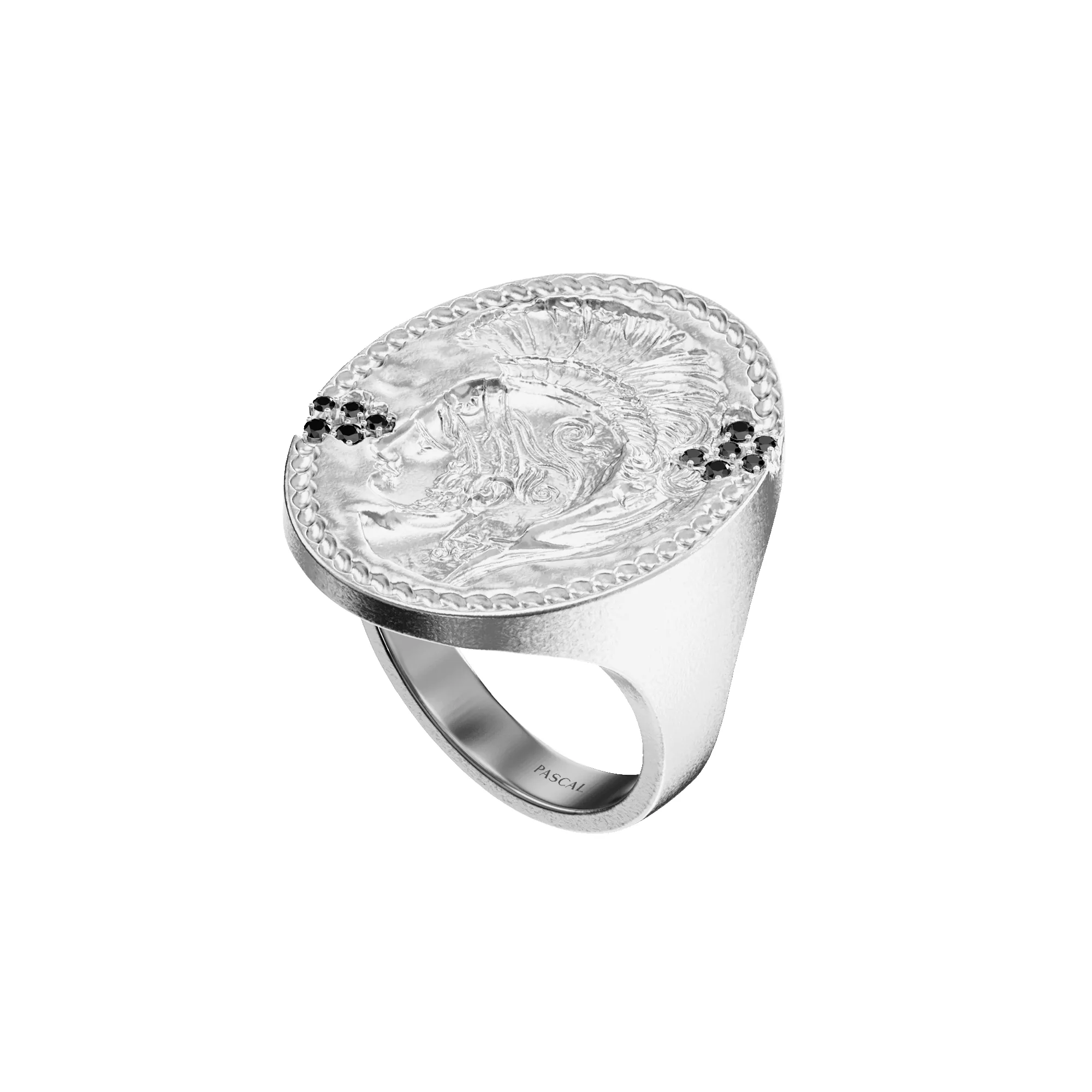 'Olympus' Athena Signet Ring, Black Diamond sold by Pascal Design Official product image thumbnail 2