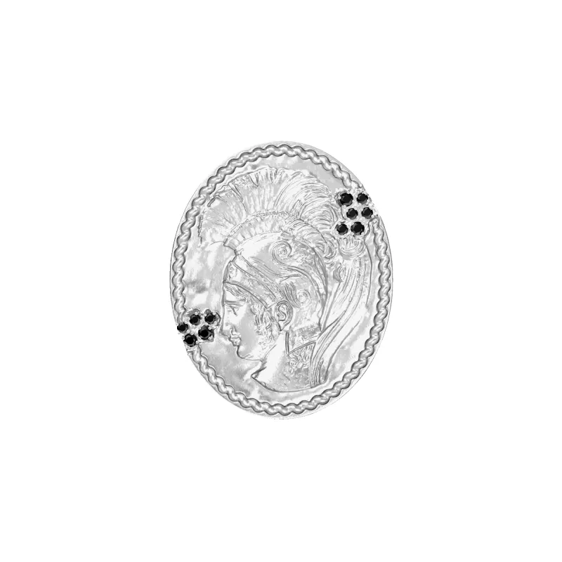 'Olympus' Athena Signet Ring, Black Diamond sold by Pascal Design Official