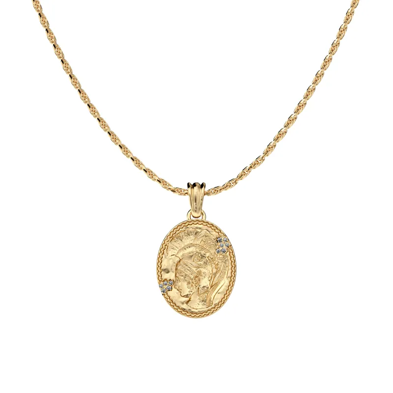 'Olympus' Athena Oval Pendant, White Diamond sold by Pascal Design Official