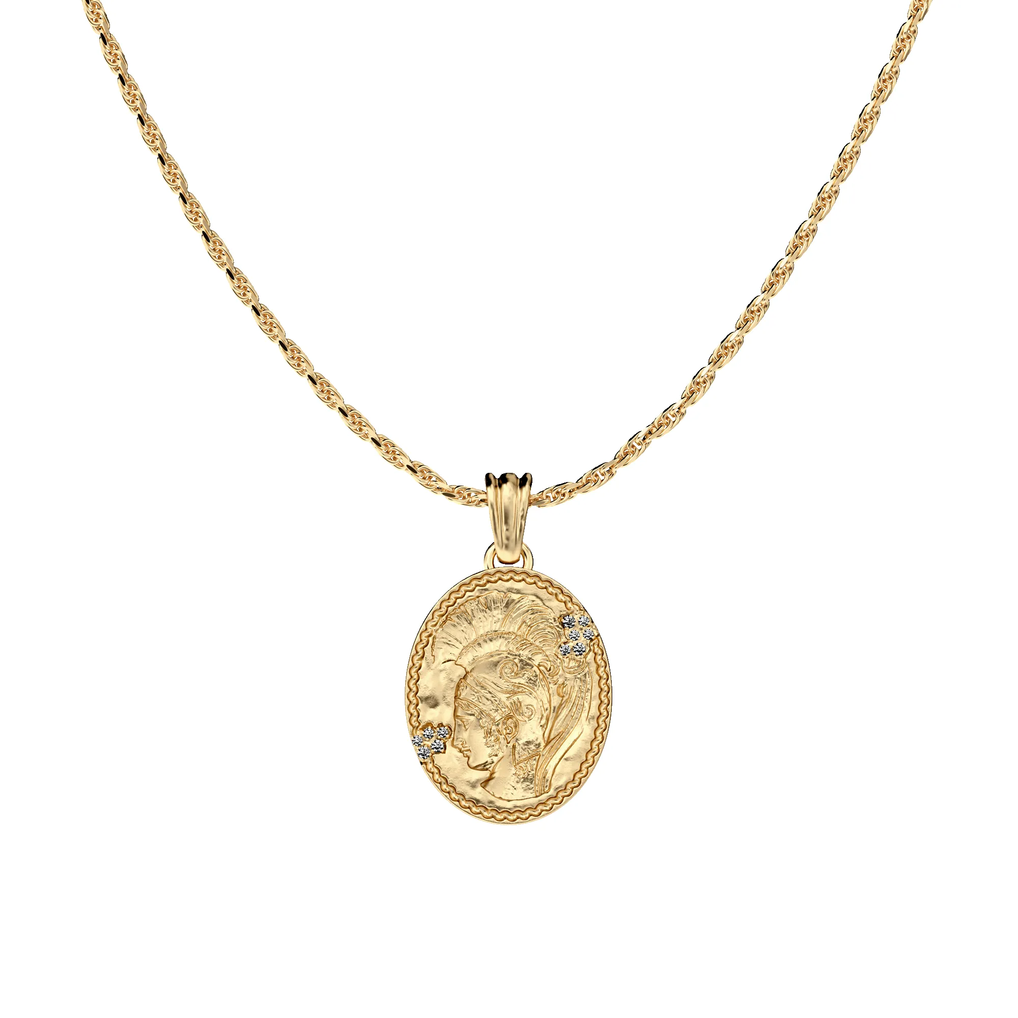 'Olympus' Athena Oval Pendant, White Diamond sold by Pascal Design Official