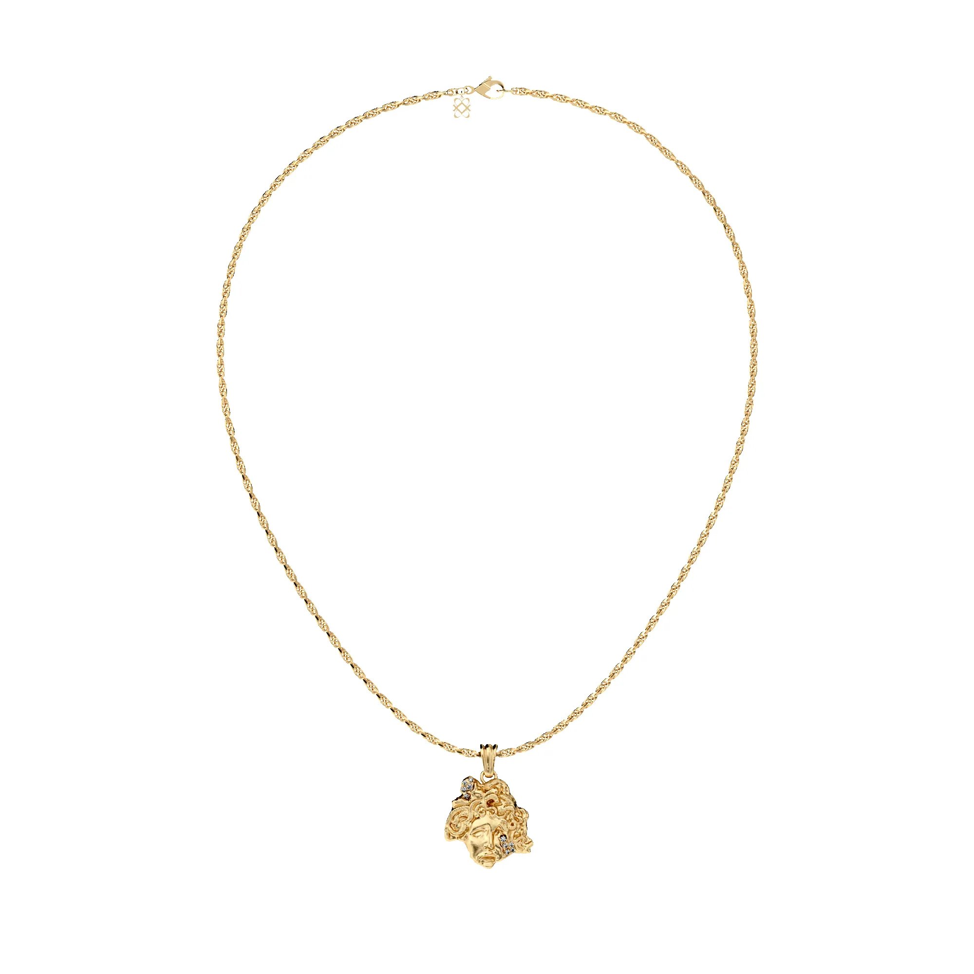 'Olympus' Medusa Statue Pendant, White Diamond sold by Pascal Design Official product image thumbnail 4