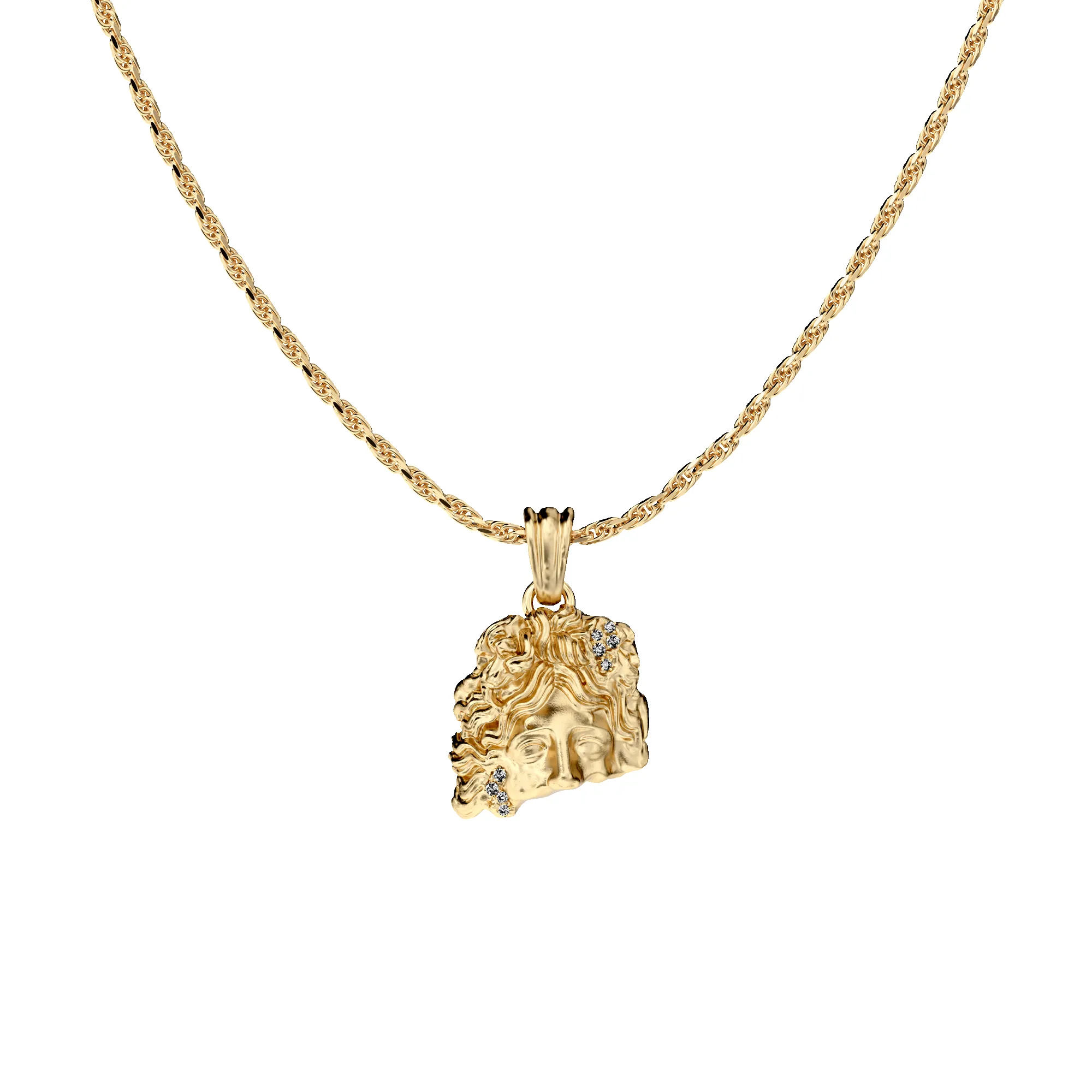 'Olympus' Apollo Statue Pendant, White Diamond sold by Pascal Design Official