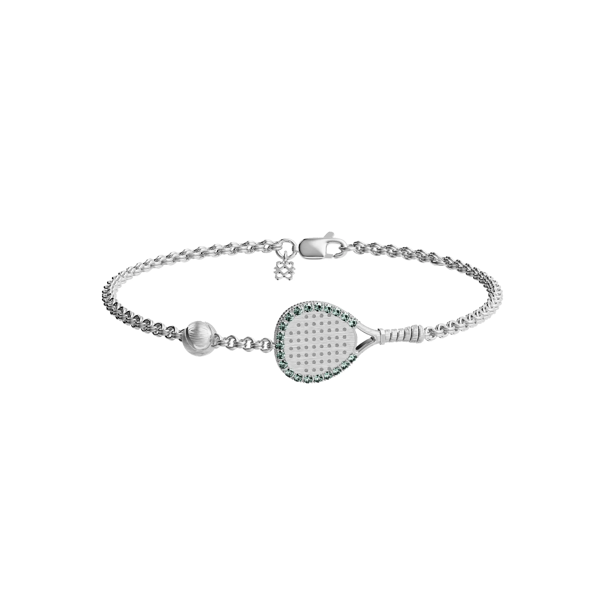 'The Padel' Racket Bracelet, Green Diamond Halo sold by Pascal Design Official product image thumbnail 5