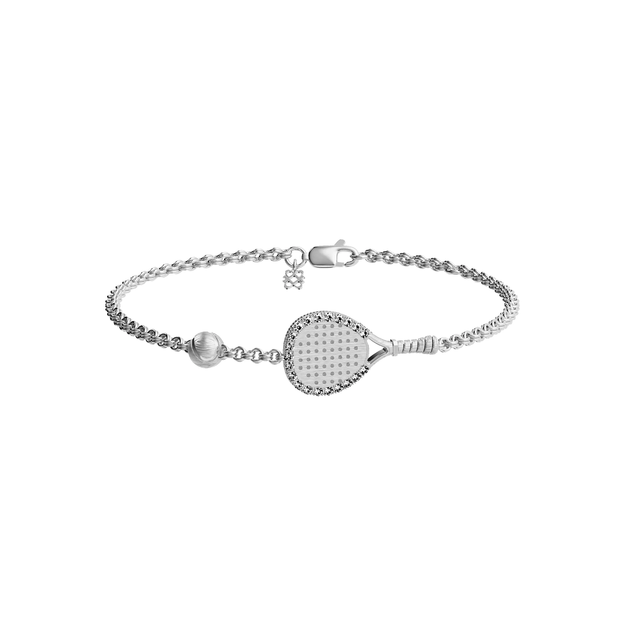 'The Padel' Racket Bracelet, White Diamond Halo sold by Pascal Design Official product image thumbnail 5