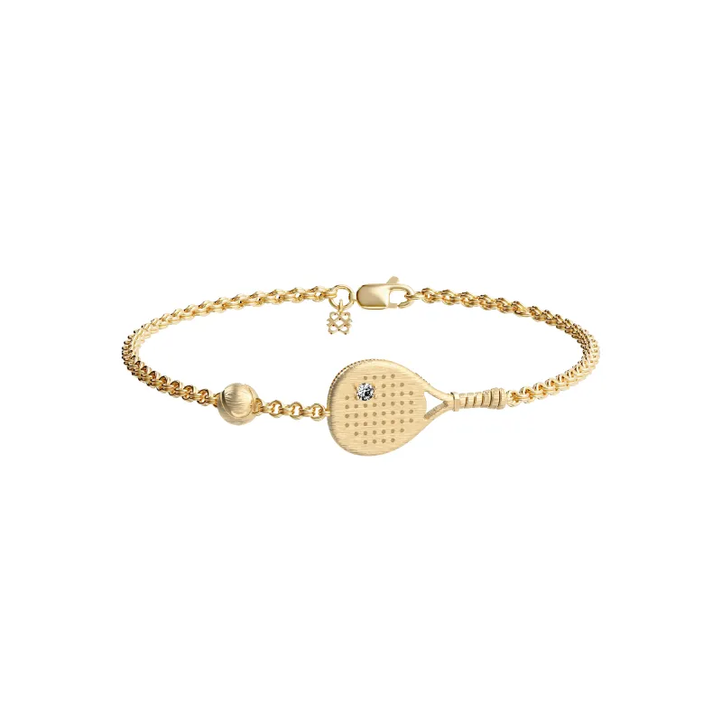 'The Padel' Racket Bracelet, White Diamond sold by Pascal Design Official
