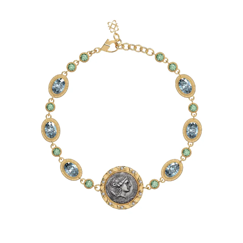 'The Great Civitas' Artemis Coin Bracelet, White Diamond sold by Pascal Design Official