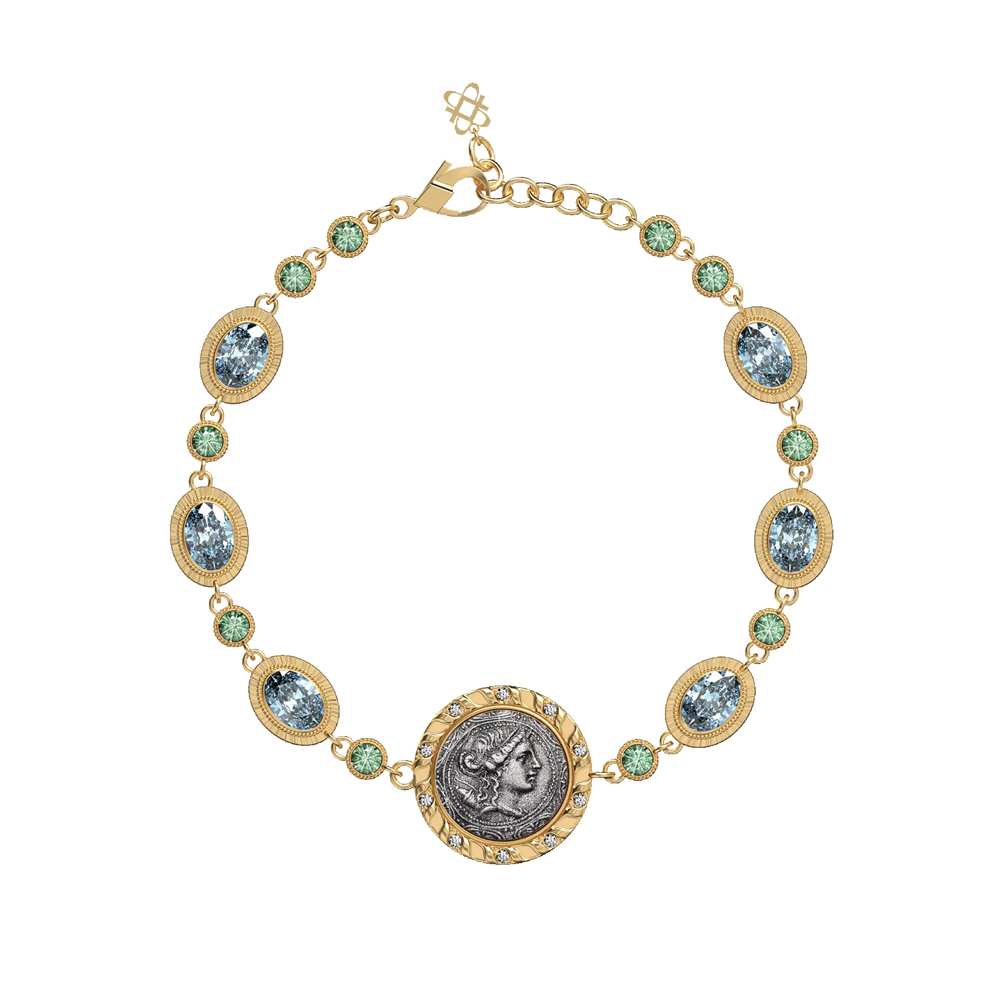 'The Great Civitas' Artemis Coin Bracelet, White Diamond sold by Pascal Design Official