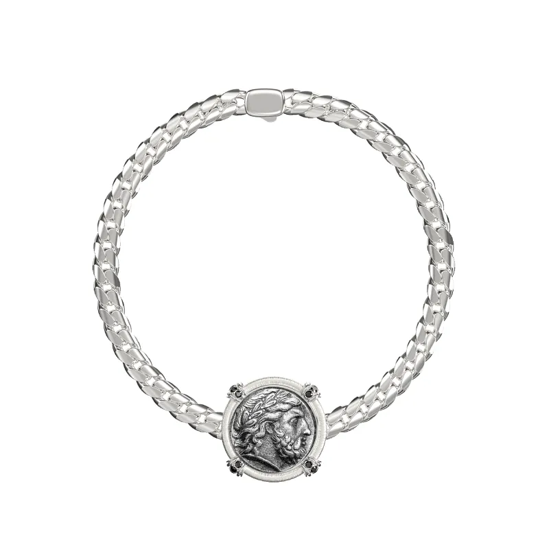 'The Great Civitas' Zeus Coin Bracelet, Black Diamond sold by Pascal Design Official