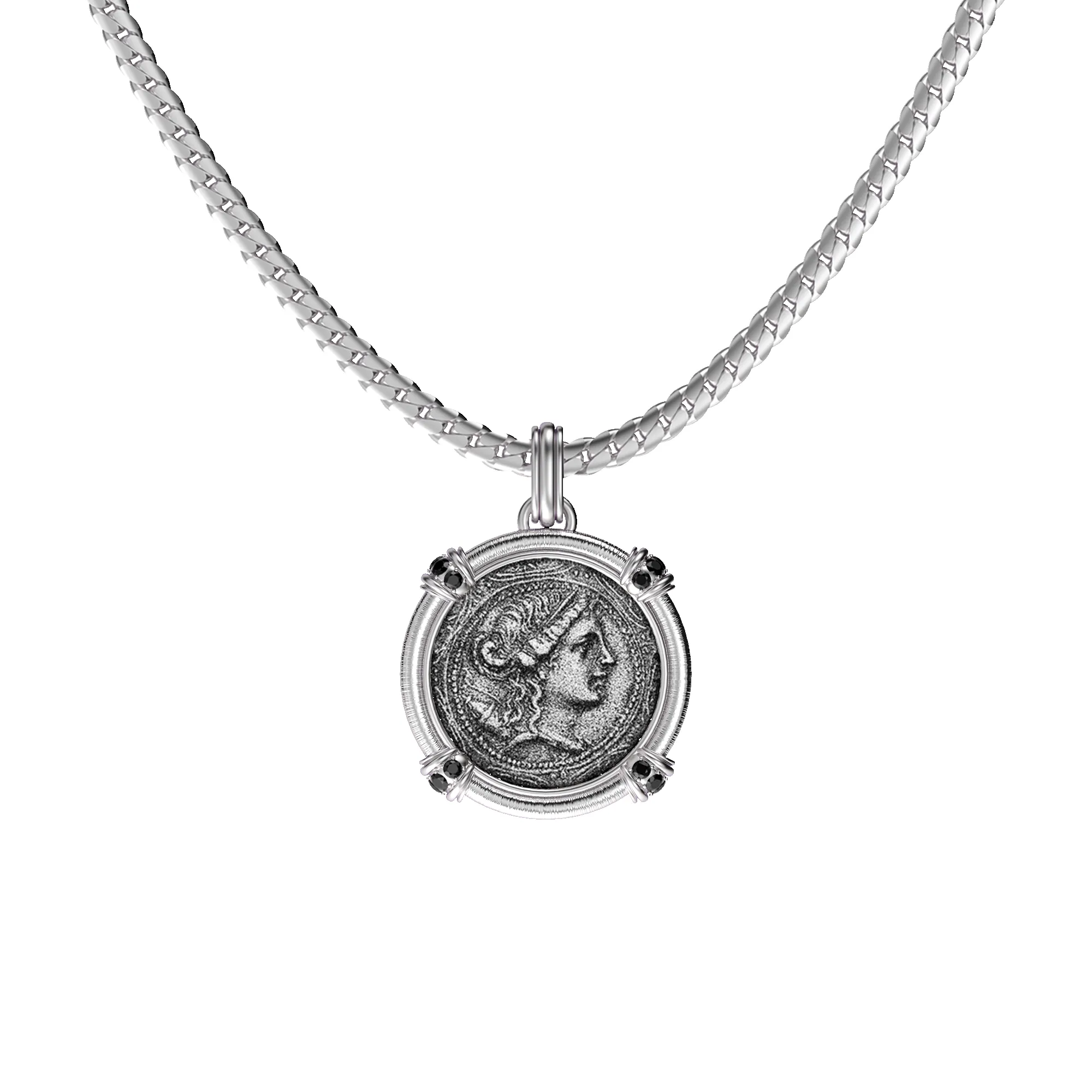 'The Great Civitas' Artemis Coin Pendant, Black Diamond sold by Pascal Design Official