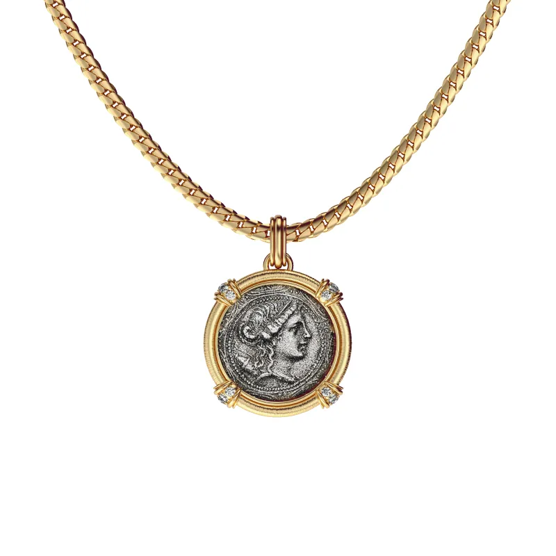 'The Great Civitas' Artemis Coin Pendant, White Diamond sold by Pascal Design Official