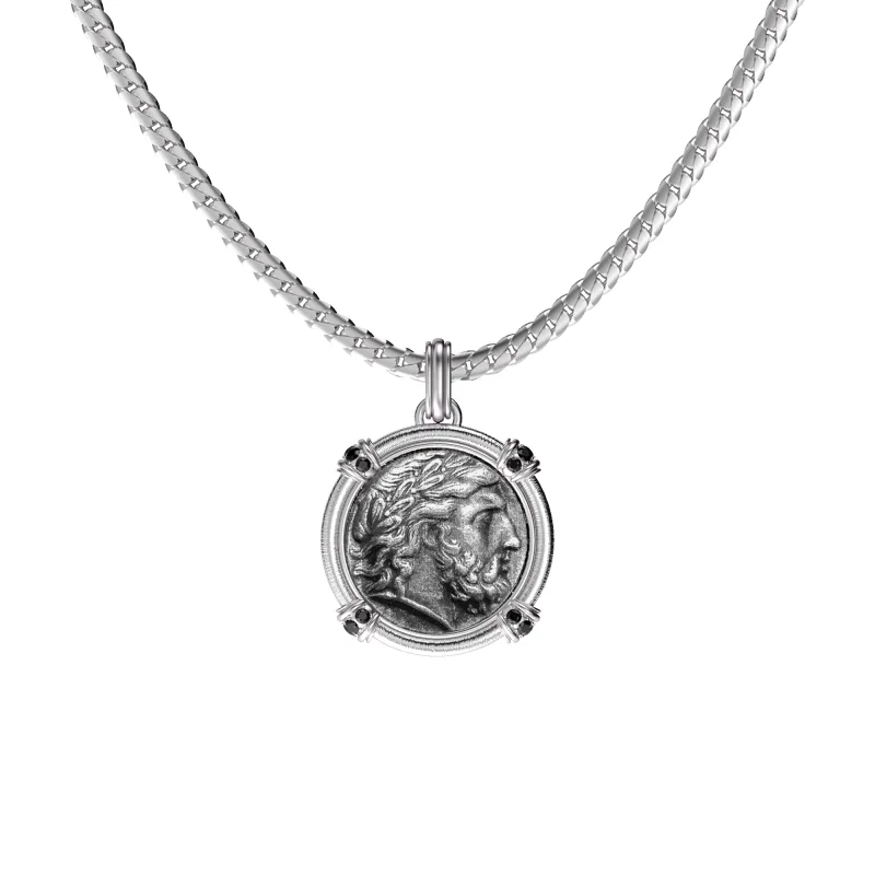 'The Great Civitas' Zeus Coin Pendant, Black Diamond sold by Pascal Design Official