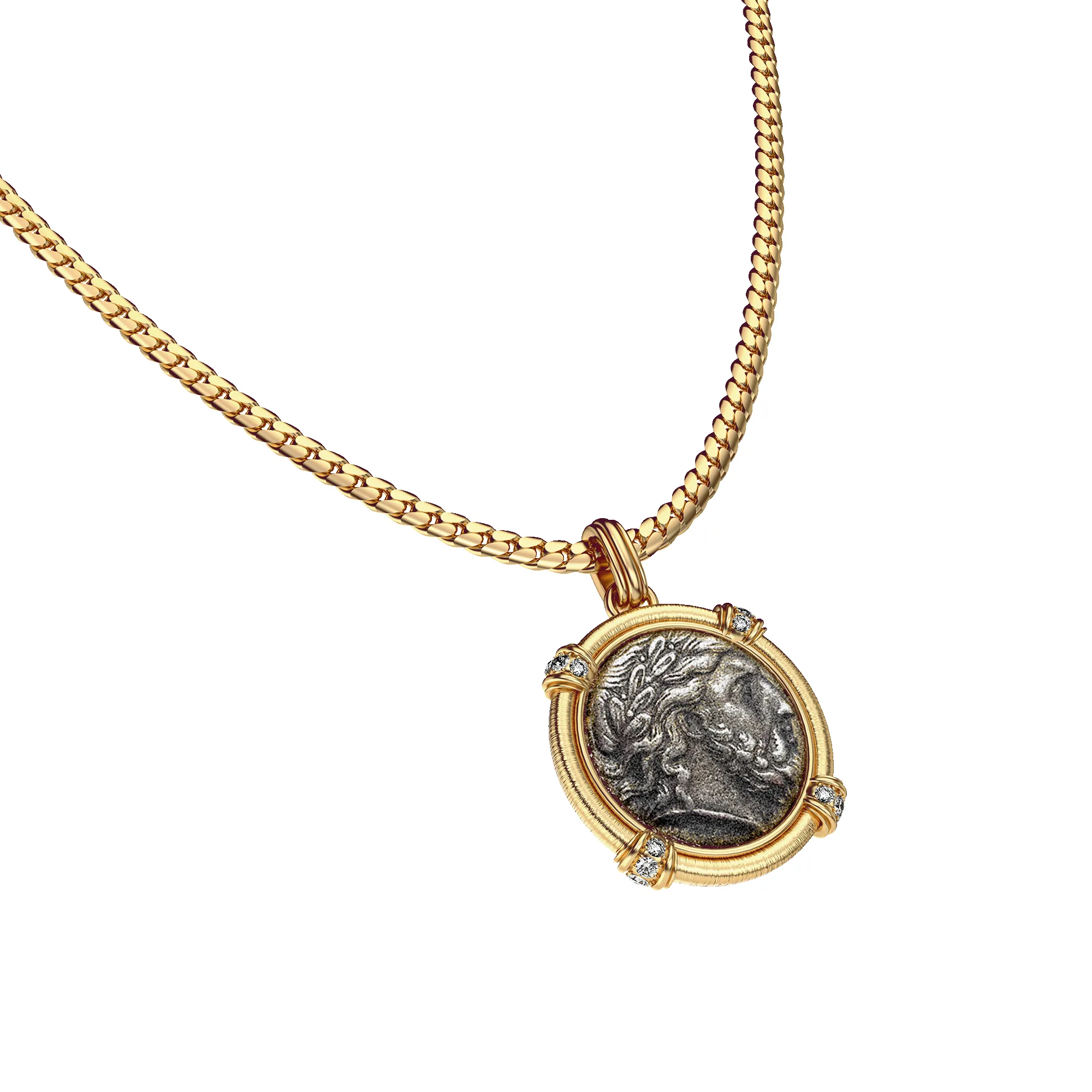 'The Great Civitas' Zeus Coin Pendant, White Diamond sold by Pascal Design Official product image thumbnail 2