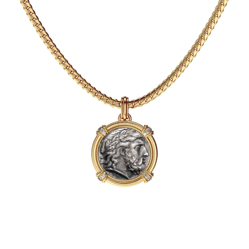 'The Great Civitas' Zeus Coin Pendant, White Diamond sold by Pascal Design Official