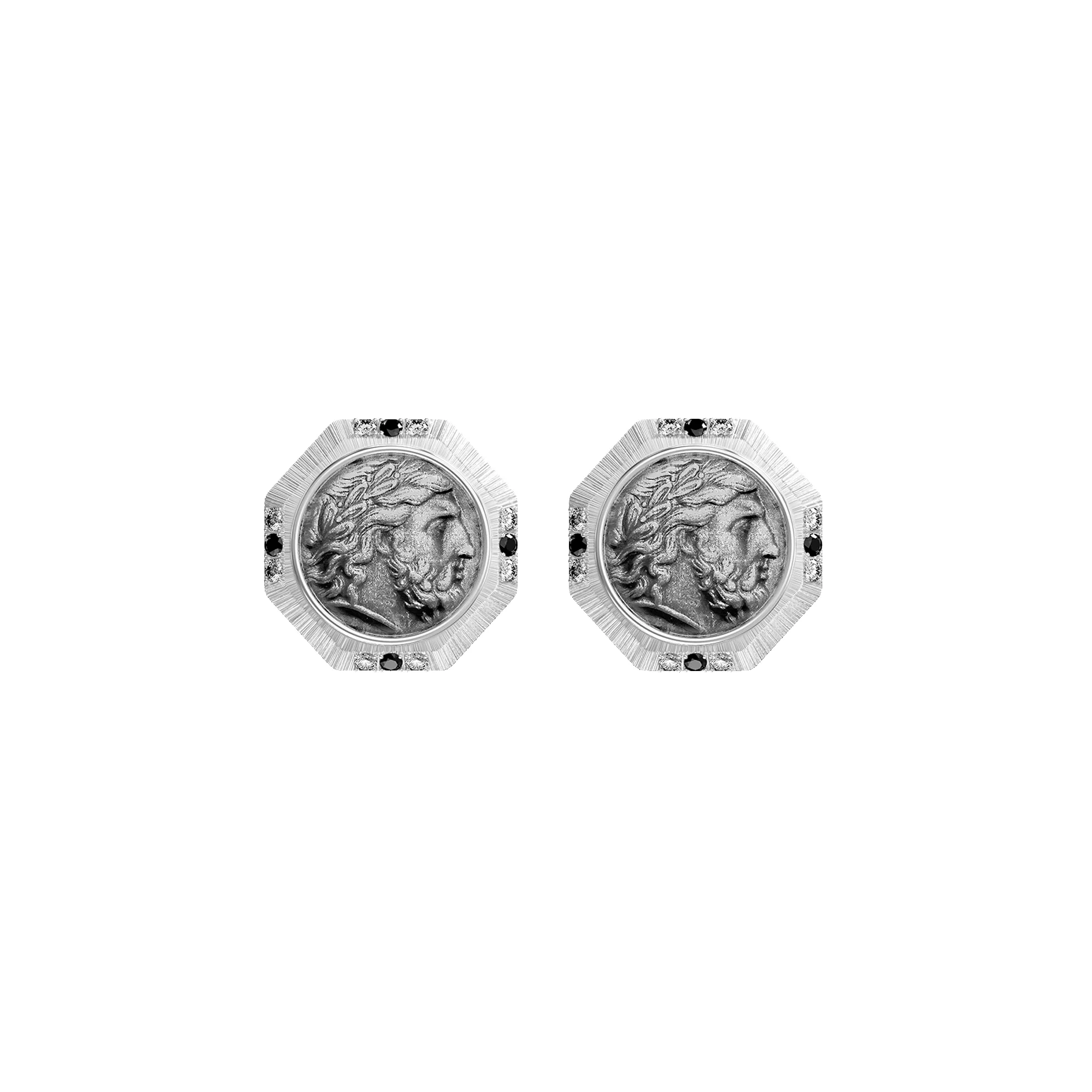 'The Great Civitas' Zeus Coin Earrings, Black Diamond sold by Pascal Design Official product image thumbnail 2