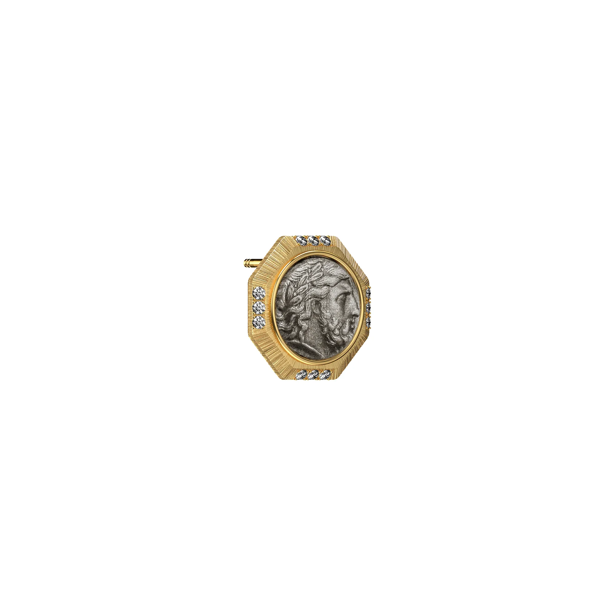'The Great Civitas' Zeus Coin Earrings, White Diamond sold by Pascal Design Official product image thumbnail 3