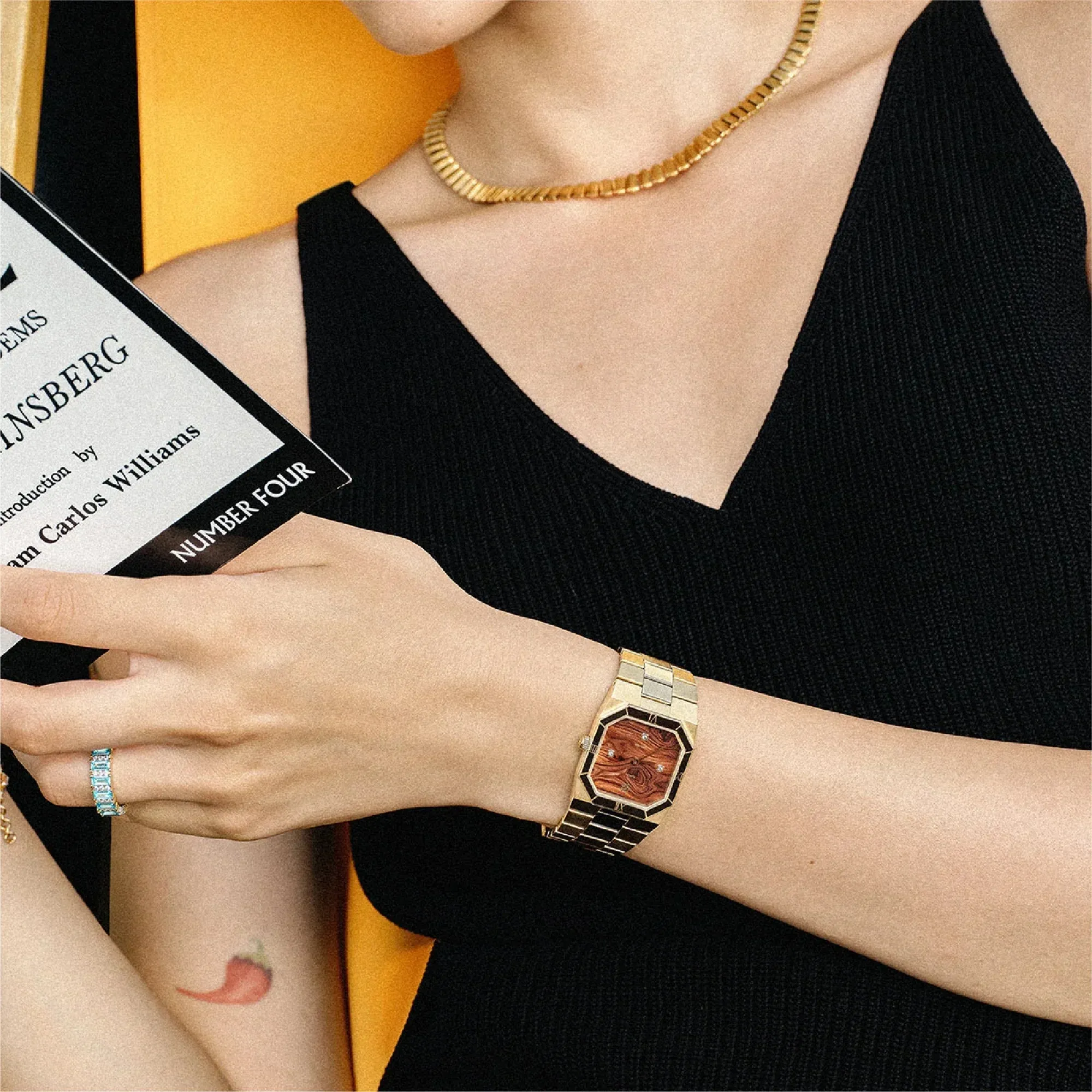 Octagonal Enamel Diamond Watch sold by Pascal Design Official product image thumbnail 3