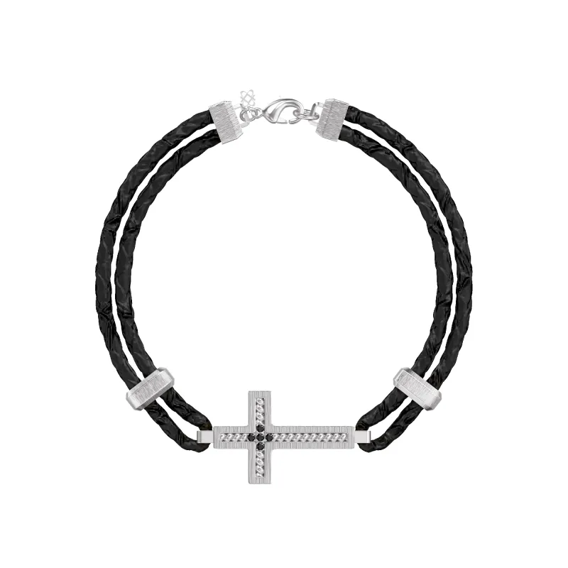 Cable Cross Bracelet, Black Diamond sold by Pascal Design Official