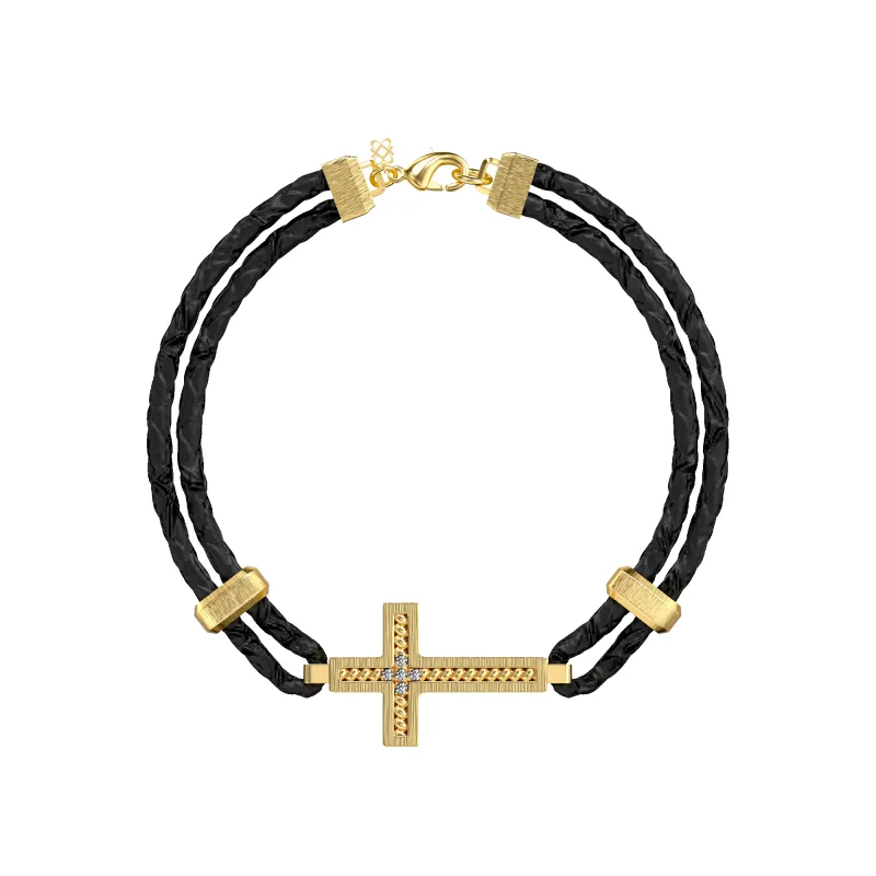 Cable Cross Bracelet, White Diamond sold by Pascal Design Official