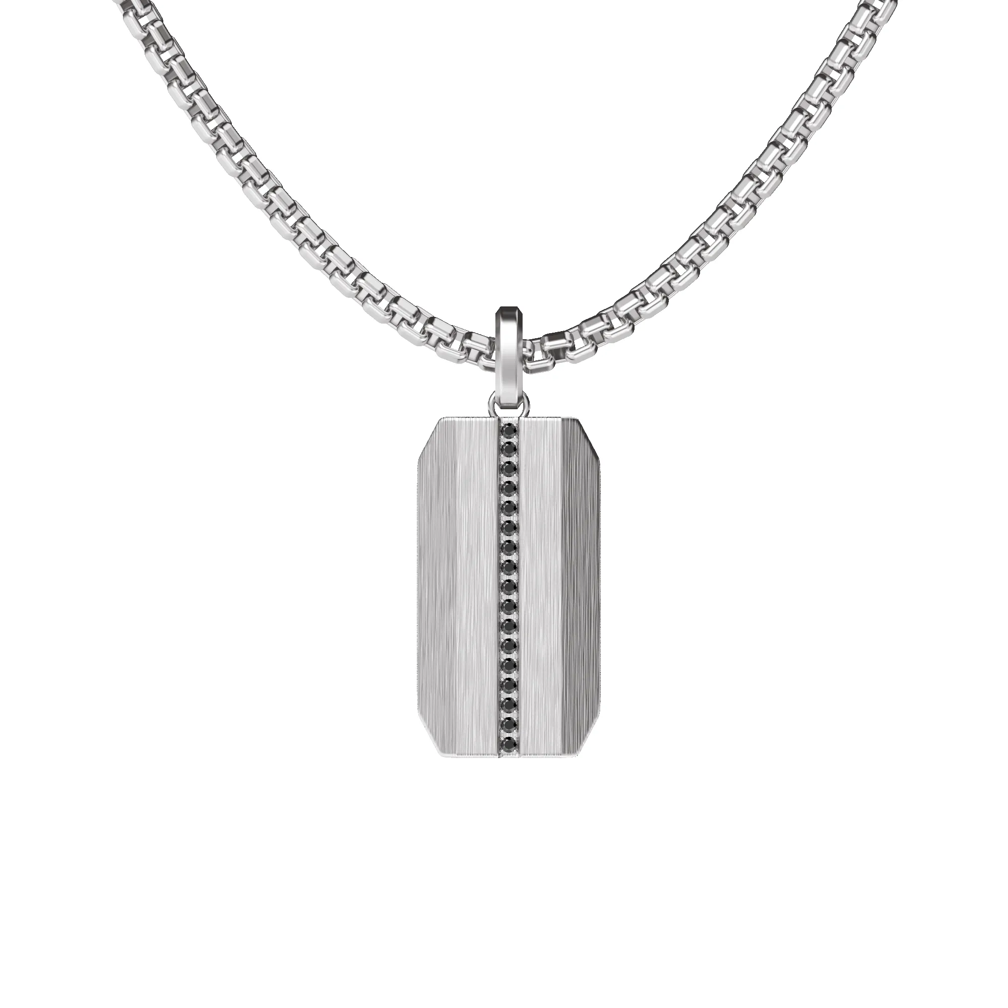 Linear Dog Tag Pendant, Black Diamond sold by Pascal Design Official