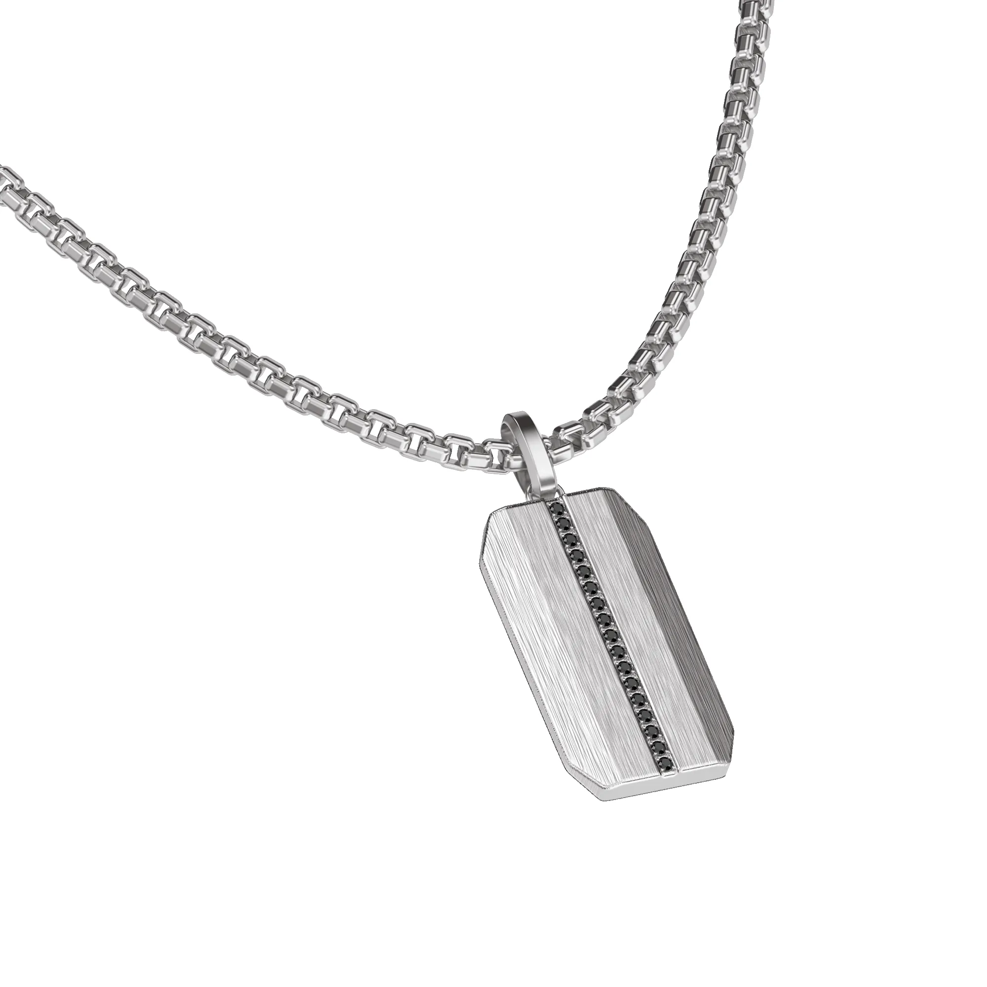 Linear Dog Tag Pendant, Black Diamond sold by Pascal Design Official product image thumbnail 2
